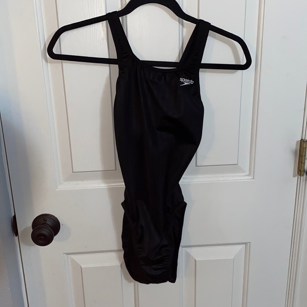 Black racerback one piece Speedo
